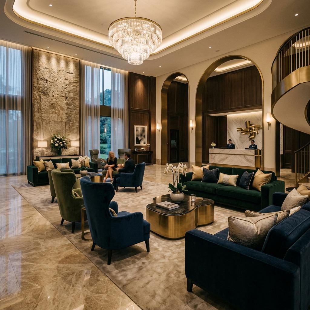 Lobby d'un hôtel 5 étoiles à Bordeaux